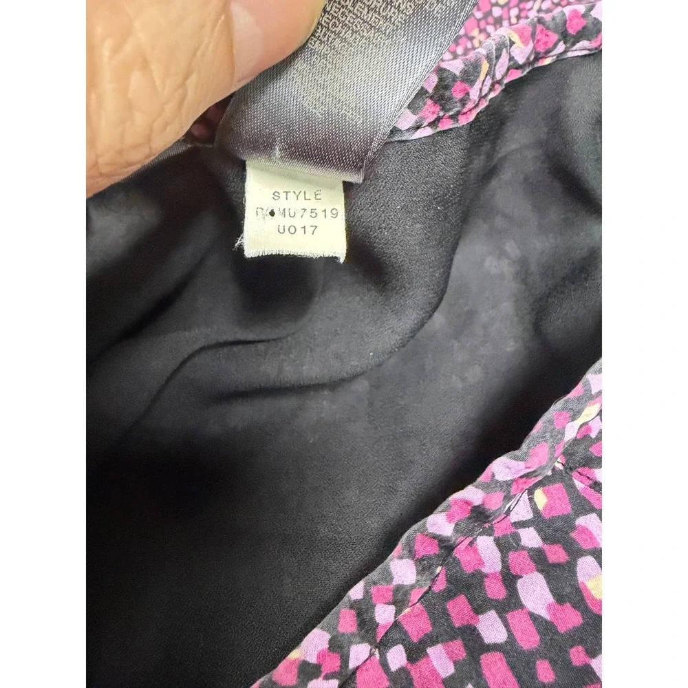 Vtg Liz Claiborne 100% Silk Purple Mosaic Flounce Hem Skirt Y2K Whimsigoth 8